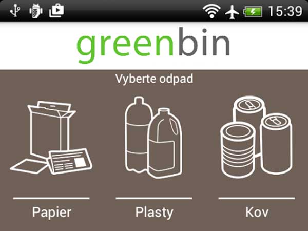 Mobilná aplikácia Green Bin